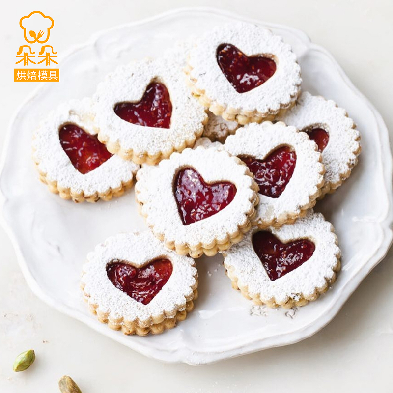 圆形花边双面翻糖饼干烘焙模具