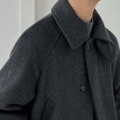 毛呢外套冬季 男中长款 韩范潮流加厚风衣高级感帅气英伦风呢子大衣