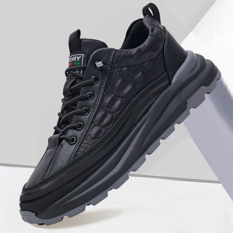 香港潮牌男鞋秋季厚底耐磨休闲鞋潮流软底男士潮鞋轻便青年运动鞋