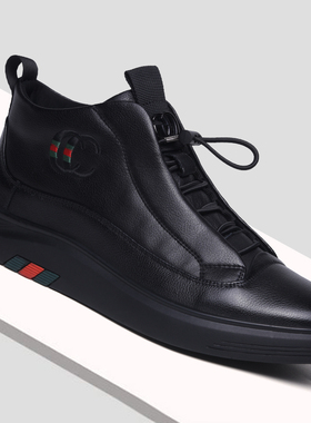 香港潮牌男鞋2025春季新款百搭头层牛皮运动休闲鞋防臭透气真皮鞋