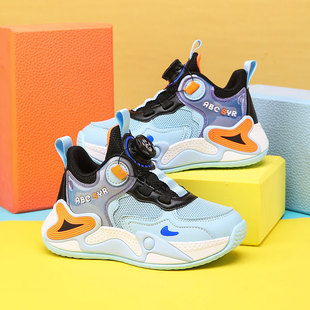 运动鞋实战防滑儿童新款有声音男童篮球鞋蓝球鞋耐磨摩擦网面透气