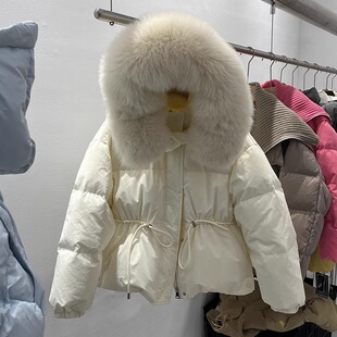 年冬季新款韩国东大门连帽大毛领棉服女短款宽松收腰加厚外套