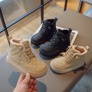 儿童棉鞋新款秋冬季女款雪地靴加绒二棉居家女童短靴男童鞋子