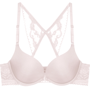 夏娃的诱惑前扣内衣女小胸聚拢显大光面美背文胸上托防下垂胸罩