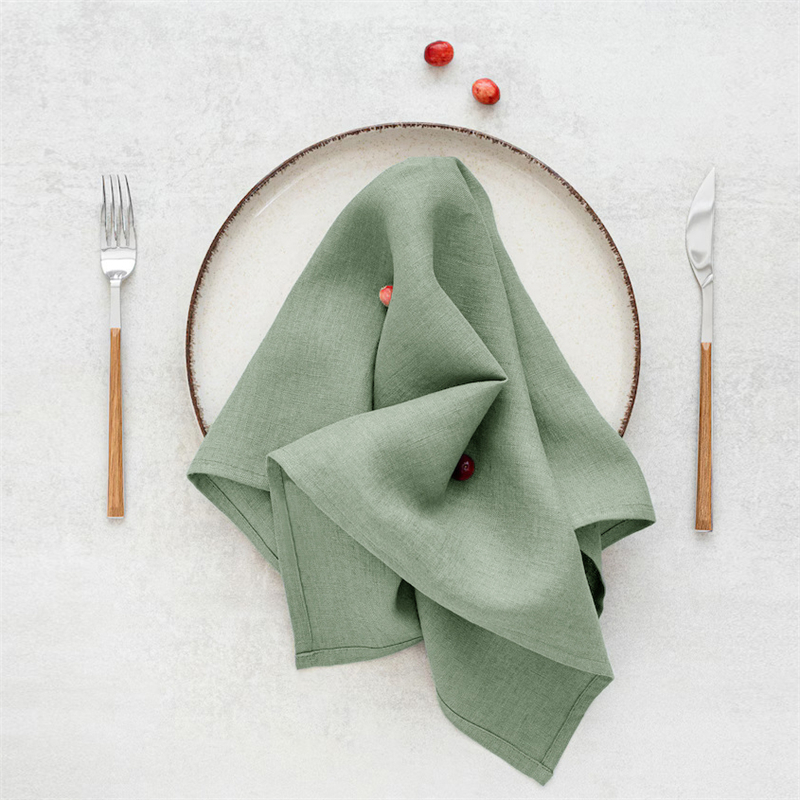 100%亚麻西餐巾高级感纯色防烫隔热餐垫32X44方形家用茶几垫定制