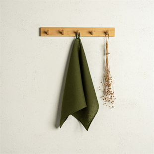 100%亚麻布艺家用厨房擦手巾速干抹布擦手帕可挂餐巾35 55cm定制