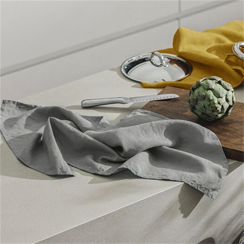 100%纯色亚麻布艺35x55CM大尺寸厨房巾可水洗餐巾家用擦手巾可挂