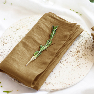 出口剩余亚麻餐巾长方形纯色西餐巾口杯布折花餐垫45X45CM单条装