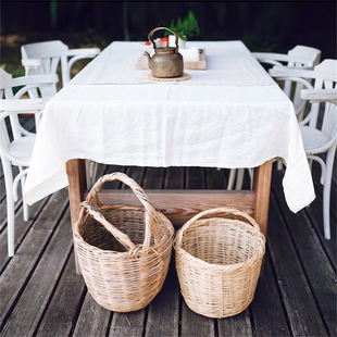 简约风纯色亚麻桌布长方形氛围感台布水洗麻布茶几布高级感可定制