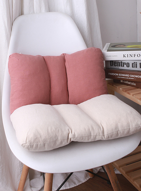 简约纯色汽车腰垫乳胶靠枕办公室久坐腰靠座椅靠背护腰神奇可拆洗