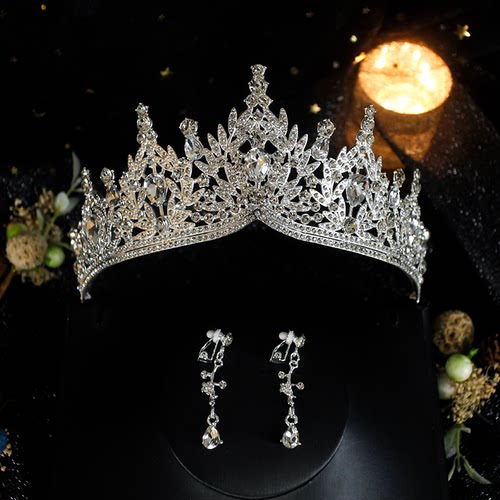 女童皇冠头饰儿童生日公主王冠发箍高端大气水晶小女孩主持人发饰