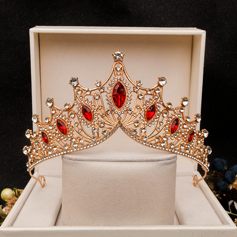 儿童皇冠头饰公主发饰小女孩大王冠水晶发箍生日花童婚纱演出饰品