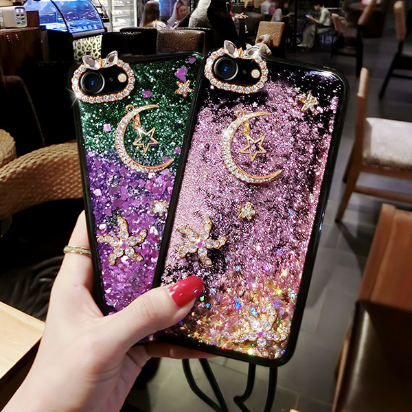 iPhone7plus手机壳女款苹果7网红ins同款6个性时尚7p硅胶i8防摔软包边iPhone6s水钻炫彩6sp保护套6p星月8p潮