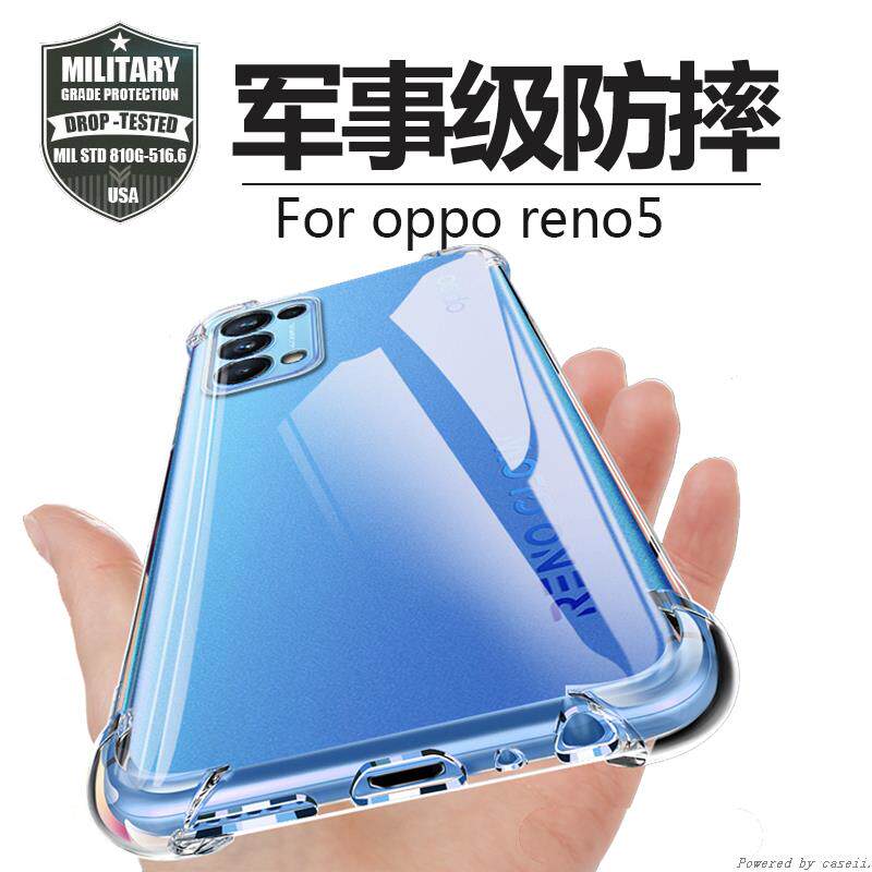 适用opporeno5手机壳气囊防摔6Pro+硅胶reno4透明7se保护套5K软壳9气囊2z全包3pro潮8男女ace2款12简约11
