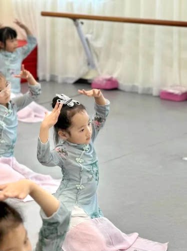 桃小妹江南少女舞蹈演出服儿童古典舞旗袍国风女童飘逸身韵练功服