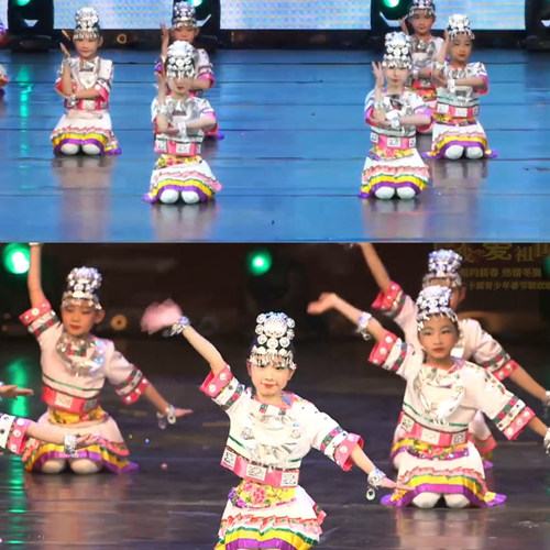 苗家小阿妹演出服苗妹妹三月三儿童少数民族彝壮族舞蹈表演出服装