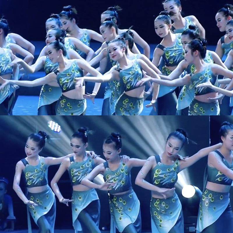 水之灵舞蹈服新款傣族儿童演出服装孔雀舞表演服饰鱼尾裙练习裙子