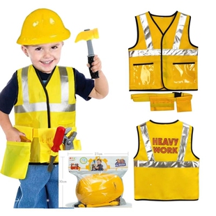 2024 Construction Worker Costume Kit For Kids Role Play Toy