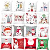 Merry Santa Christmas Cushion Cover Claus Reindeer