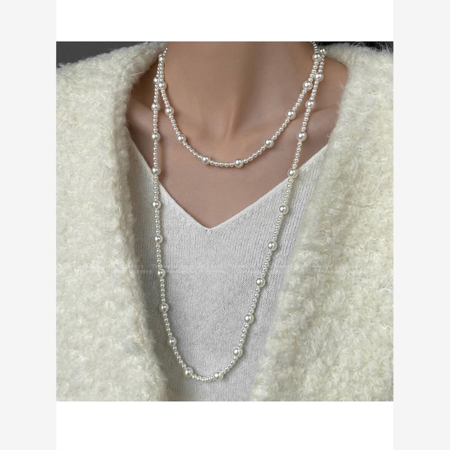 Pearl Long Necklace 小香风珍珠毛衣链间隔珍珠串项链(多款)
