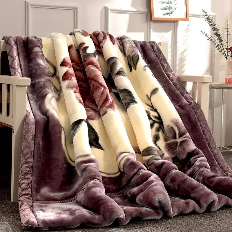 winter double layer thickened raschel blanket quilt 加厚毛毯