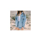 women jean loose Autumn denim coat jacket lady牛仔外套女夹克