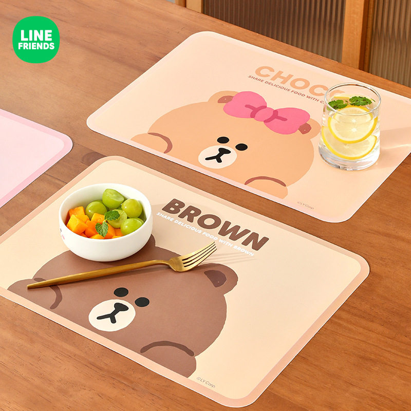 LINE FRIENDS餐垫家用高级感隔热垫防烫餐桌垫杯垫轻奢方形垫子