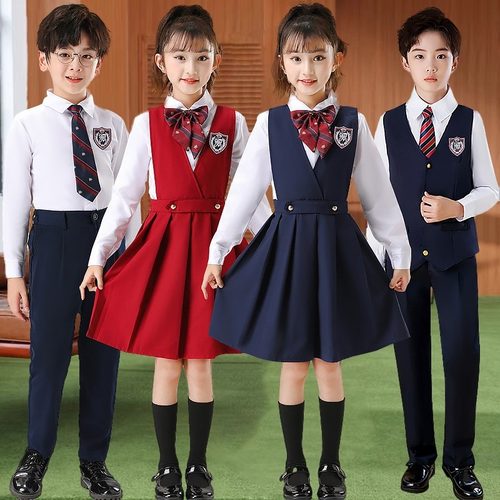 小学生大合唱表演服装英伦风校服