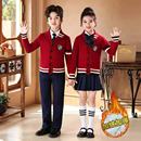 儿童大合唱演出服中小学生校服爱国诗歌朗诵运动会学院风班服加绒