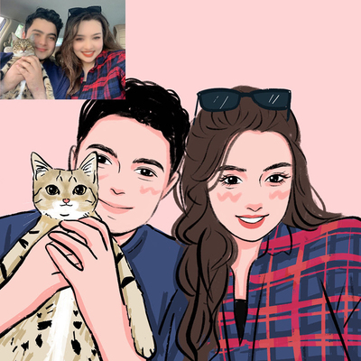 情侣头像设计7折包满意