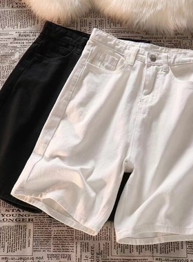 五分牛仔短裤女夏季薄款2025新款高腰显瘦5分宽松阔腿中裤甜酷风