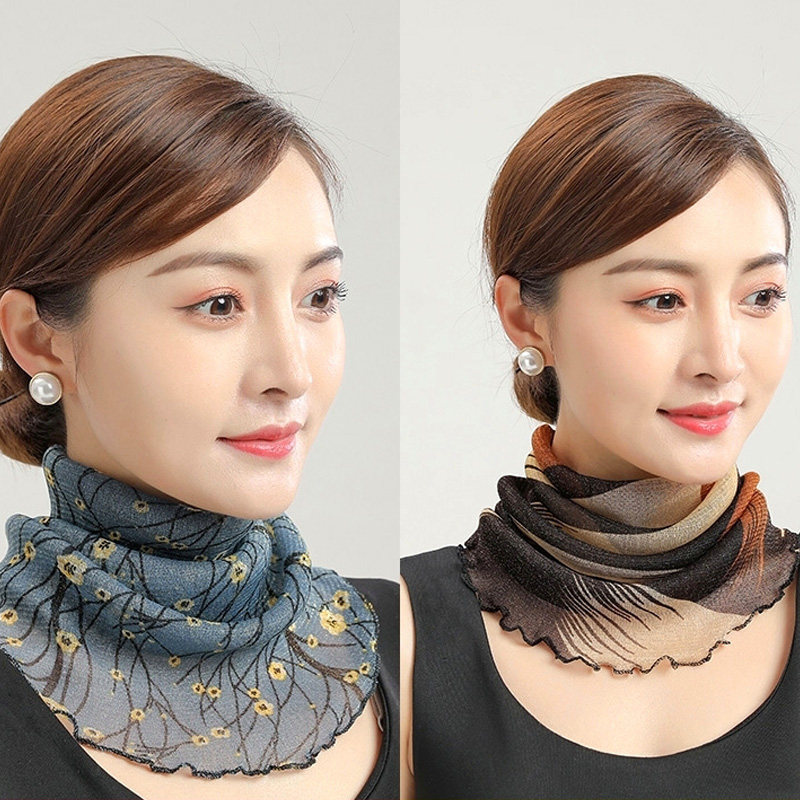 2025防晒面纱妇女薄覆盖全脸颈部套头衫纱巾容易匹配围巾小围巾耳