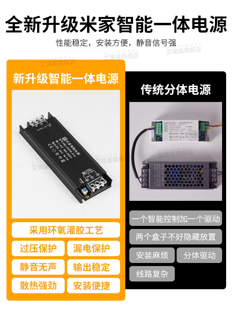 智能床头氛围灯带嵌入式线性灯槽卧室半墙led灯条电视背景墙灯带,家装灯饰光源,室内LED灯带,淘宝优惠券,粉丝福利购,淘宝优惠卷