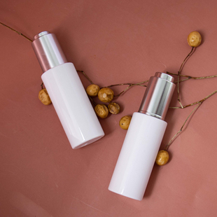HOPECK电镀银按压滴管盖全白PETG塑料瓶20牙50ml粉底液瓶精油瓶