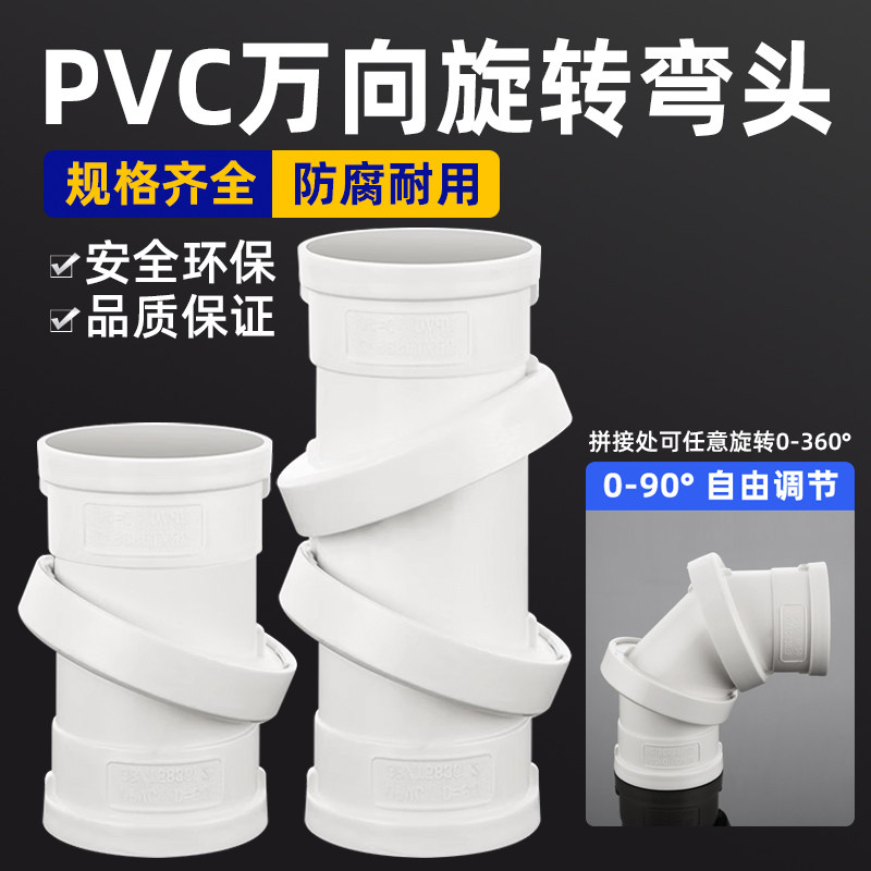 一靓pvc排水万向旋转弯头送胶水图片