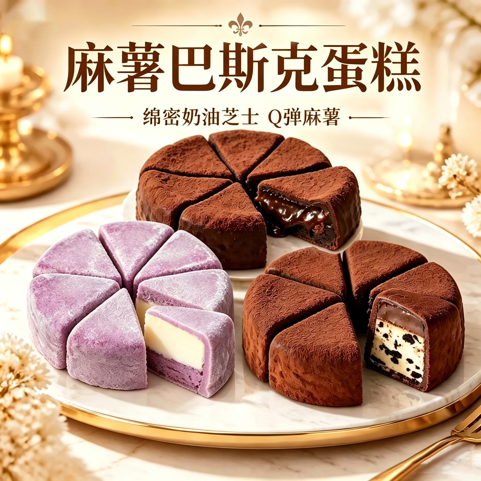 七年五季麻薯巴斯克蛋糕巧克力芝士乳酪麻薯巴斯克蛋糕甜品