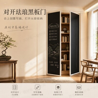 书柜珐琅磁性黑板移门可定制