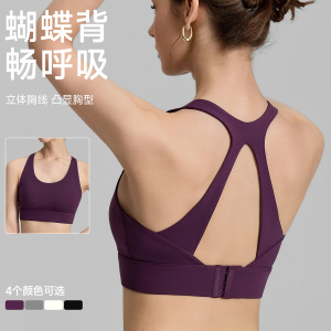 镂空美背运动内衣女高强度固定杯健身文胸收副乳透气跑步瑜伽背心