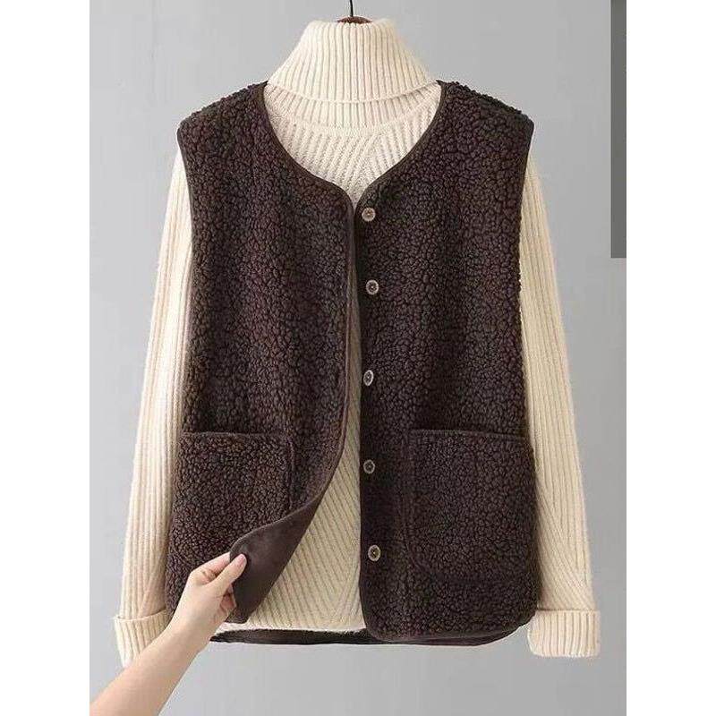 2025春秋冬季羊羔毛马甲