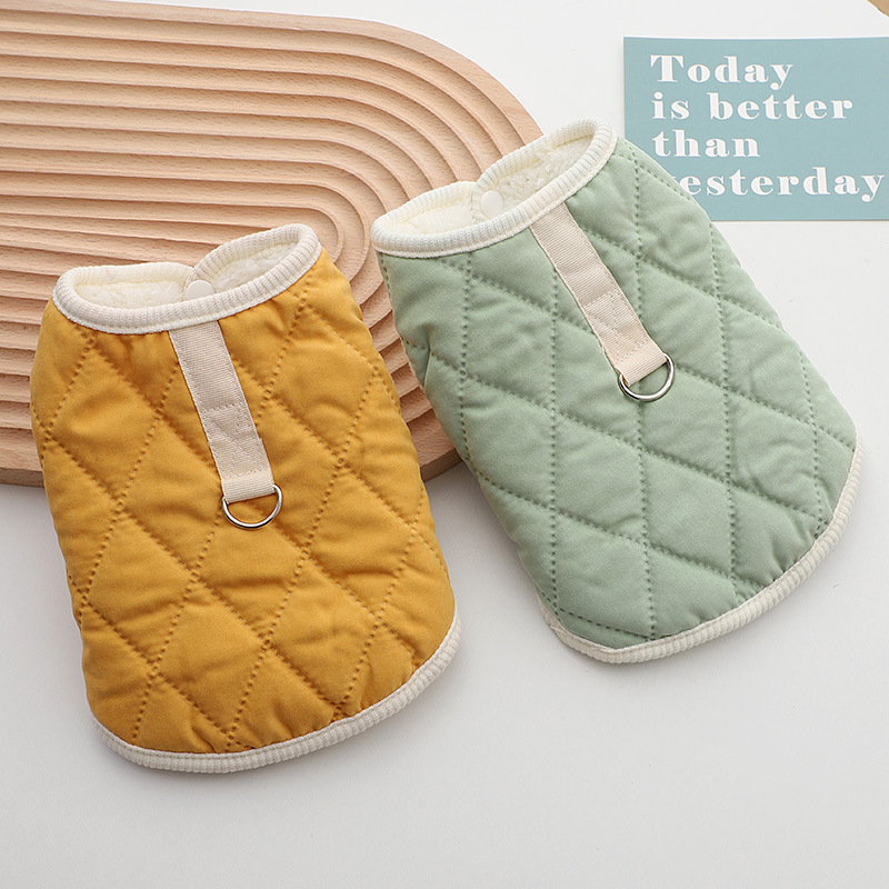 狗狗衣服秋冬小狗外出可牵引泰迪比熊小型犬冬天保暖宠物加绒马甲