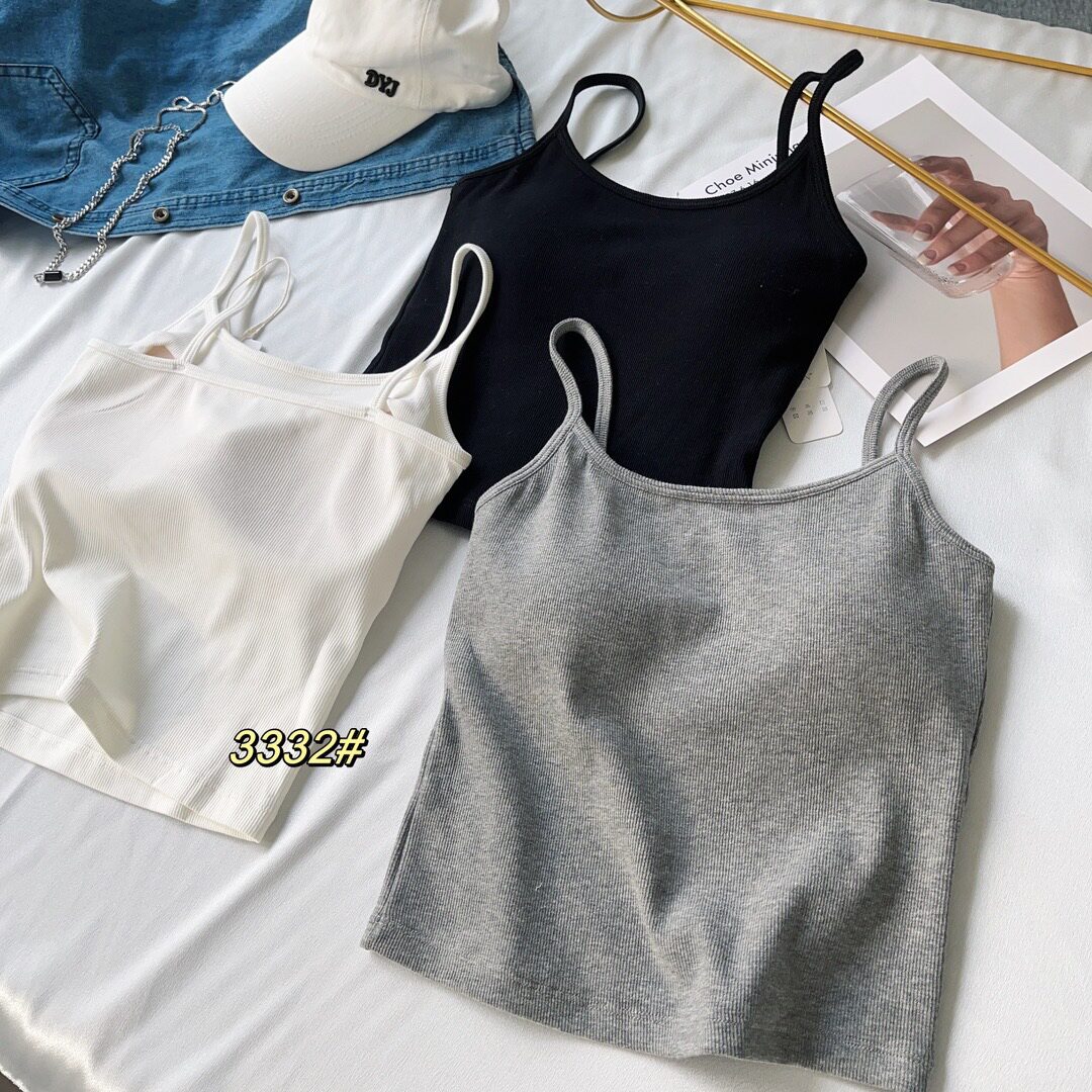 螺纹棉打底吊带背心女内搭外穿高腰美背露脐短款性感上衣百搭内衣