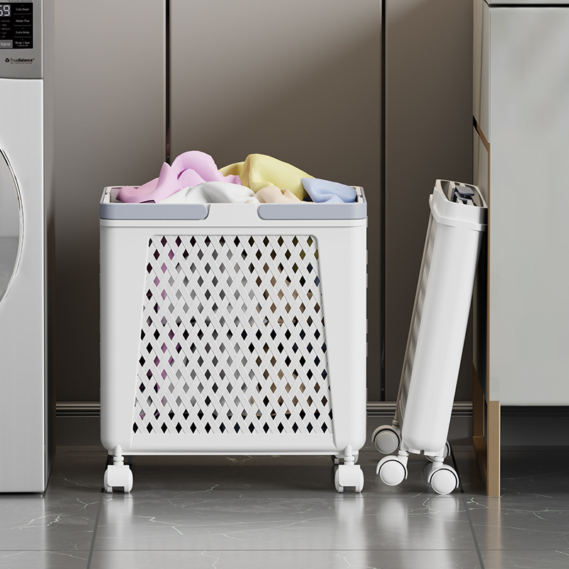 家用脏衣篮可折叠脏衣篓浴室卫生间大容量带轮简约脏衣服收纳篮子