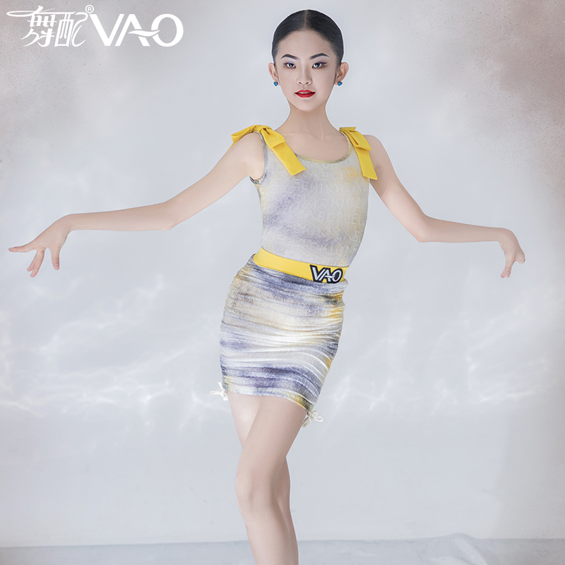 2025新款拉丁舞服VAO舞配舞服吊带蝴蝶结练习裙拉丁舞练功服女TJ