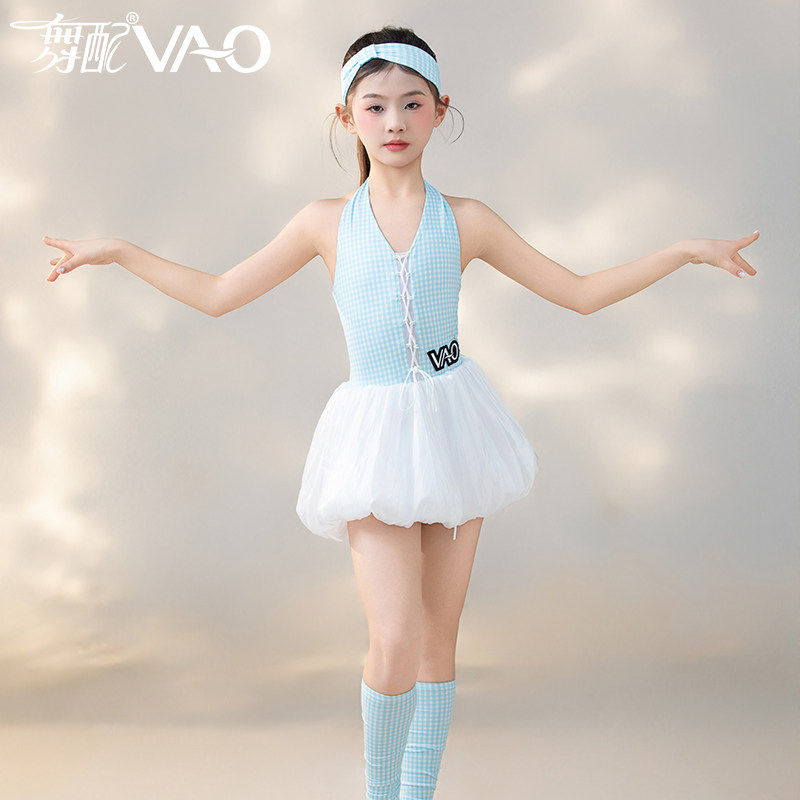 舞配拉丁舞女童格子练功服