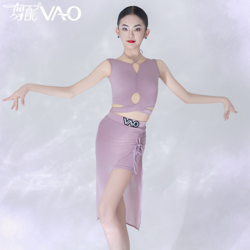 新款拉丁舞服VAO舞配舞服高级百搭先瘦练习服拉丁舞练功服女童TJ