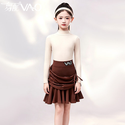 2026秋冬女拉丁练功服棕色洋气