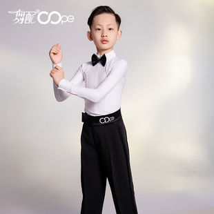 oope舞配舞服拉丁舞比赛服规定表演服男拉丁舞服黑白新款赛服TJ
