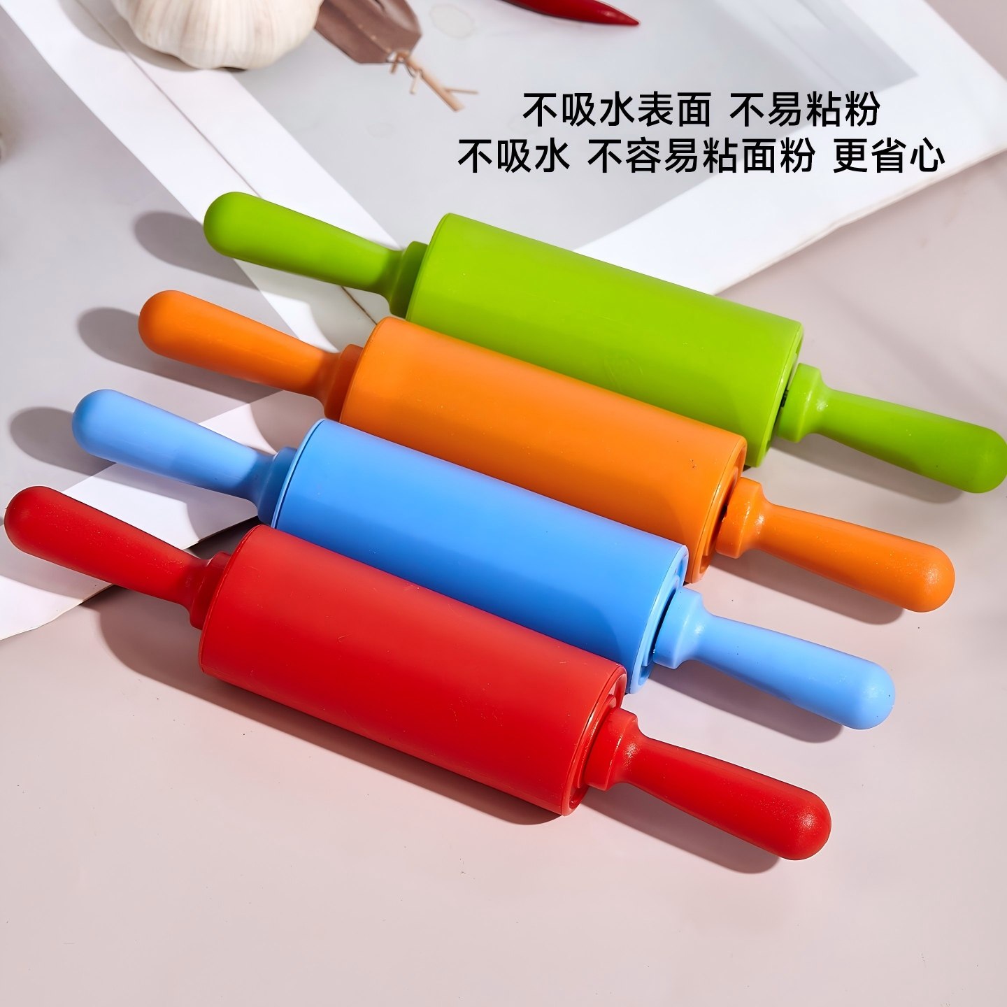 塑料擀面杖家用小号PP手柄滚轴饺子擀面棍儿童迷你面杖棒烘焙工具