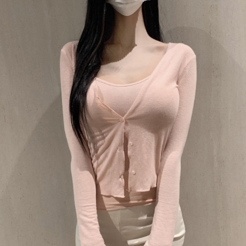 长袖韩版常规纽扣粘胶纤维女装