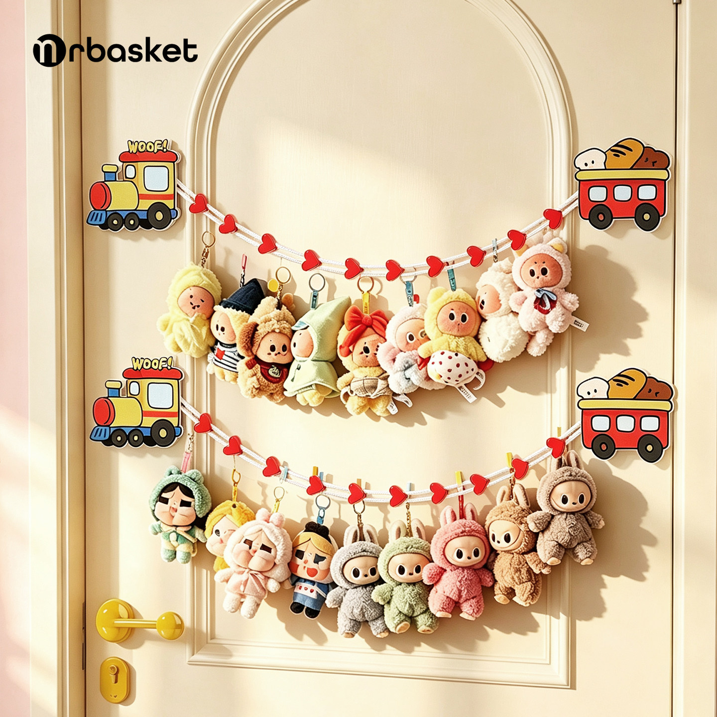 Mrbasket免打孔玩偶收纳展示挂绳图片